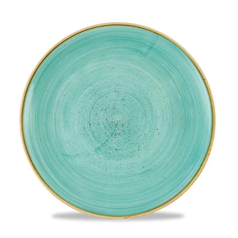 Churchill Stonecast Mint coupe bord Ø 26 cm – gespikkeld mintgroen bord voor restaurants