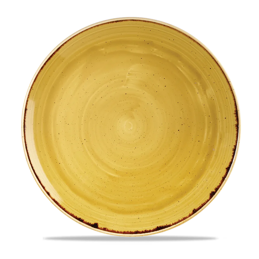 Churchill Stonecast Mustard evolve coupebord Ø 29 cm – mosterdgeel porseleinen bord voor horeca