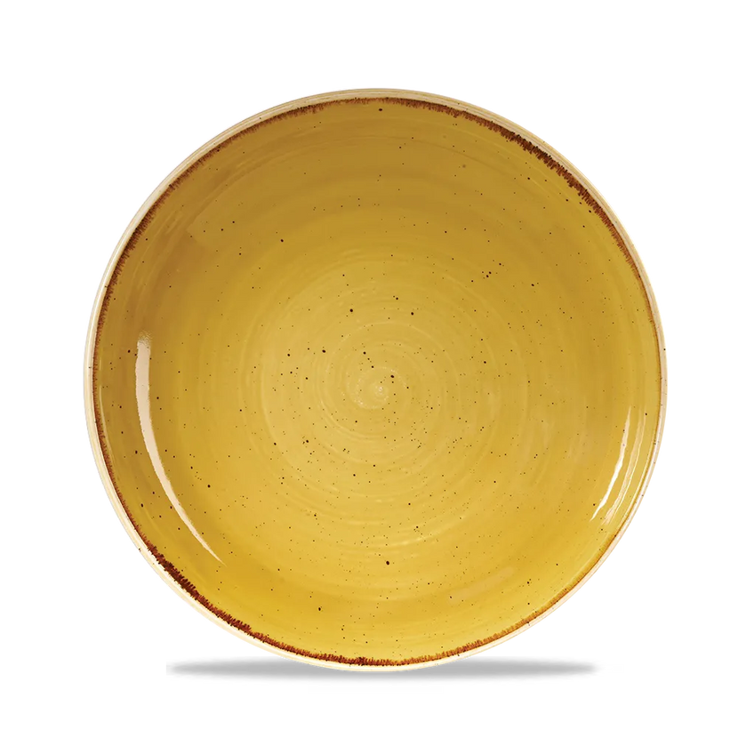 Churchill Stonecast Mustard evolve coupekom Ø 25 cm – mosterdgeel reactief glazuur kom voor horeca