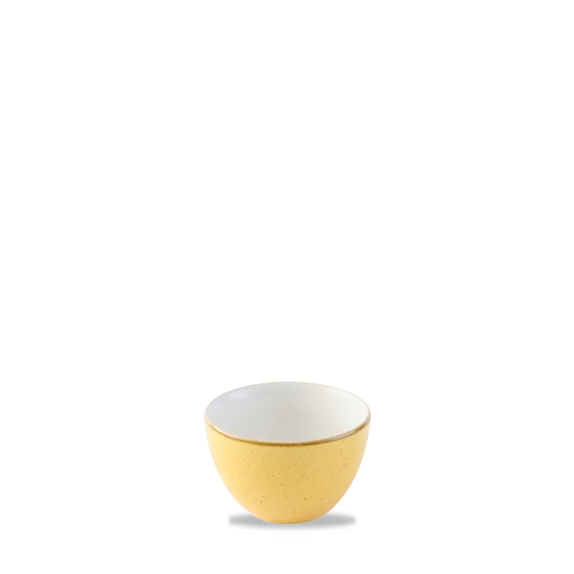 Churchill Stonecast Mustard suikerpot 227 ml – gespikkelde porseleinen suikerpot voor horeca