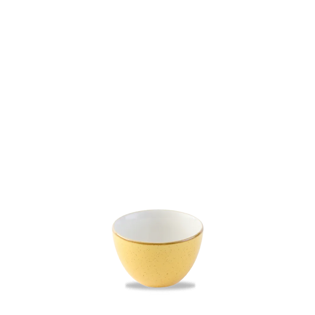 Churchill Stonecast Mustard suikerpot 227 ml – gespikkelde porseleinen suikerpot voor horeca