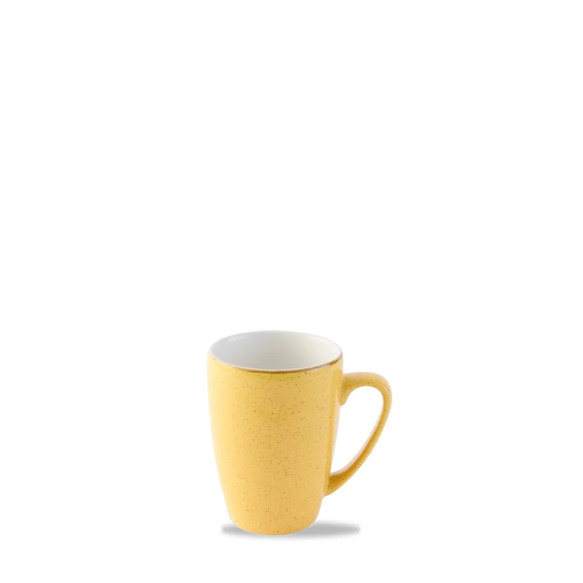 Churchill Stonecast Mustard mok 340 ml – gespikkelde porseleinen mok voor koffie en thee