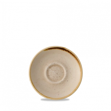 Churchill Stonecast Nutmeg Cream espressoschotel Ø 11,8 cm – crème gespikkeld porseleinen schotel voor cafés