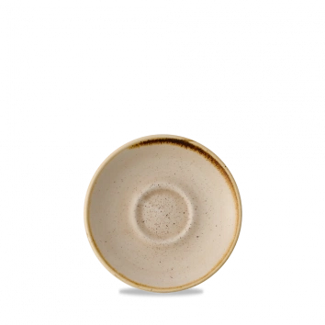 Churchill Stonecast Nutmeg Cream espressoschotel Ø 11,8 cm – crème gespikkeld porseleinen schotel voor cafés