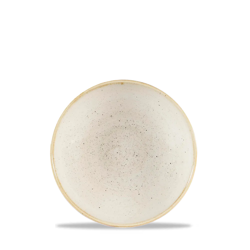 Churchill Stonecast Nutmeg Cream evolve coupekom Ø 18 cm – crèmekleurig gemarmerd porseleinen kom voor restaurants
