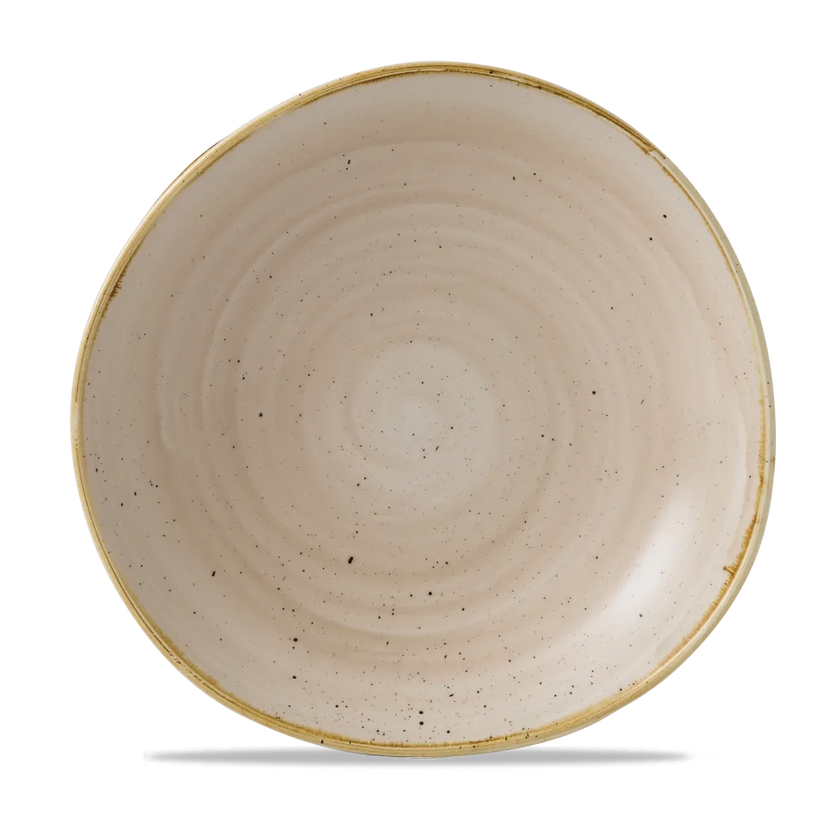 Churchill Stonecast Nutmeg Cream ronde kom met rand Ø 25,5 cm – crèmekleurig gemarmerd kom voor horeca