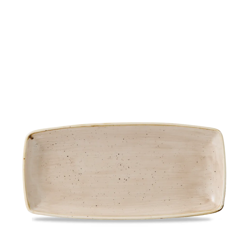 Churchill Stonecast Cream X Squared ovaal bord 30 cm – crèmekleurig porseleinen bord voor fine dining