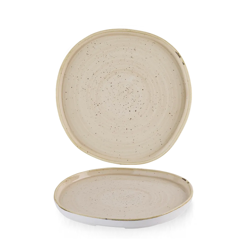 Churchill Stonecast Nutmeg Cream organisch bord met rand Ø 21 cm – crèmekleurig bord voor horeca