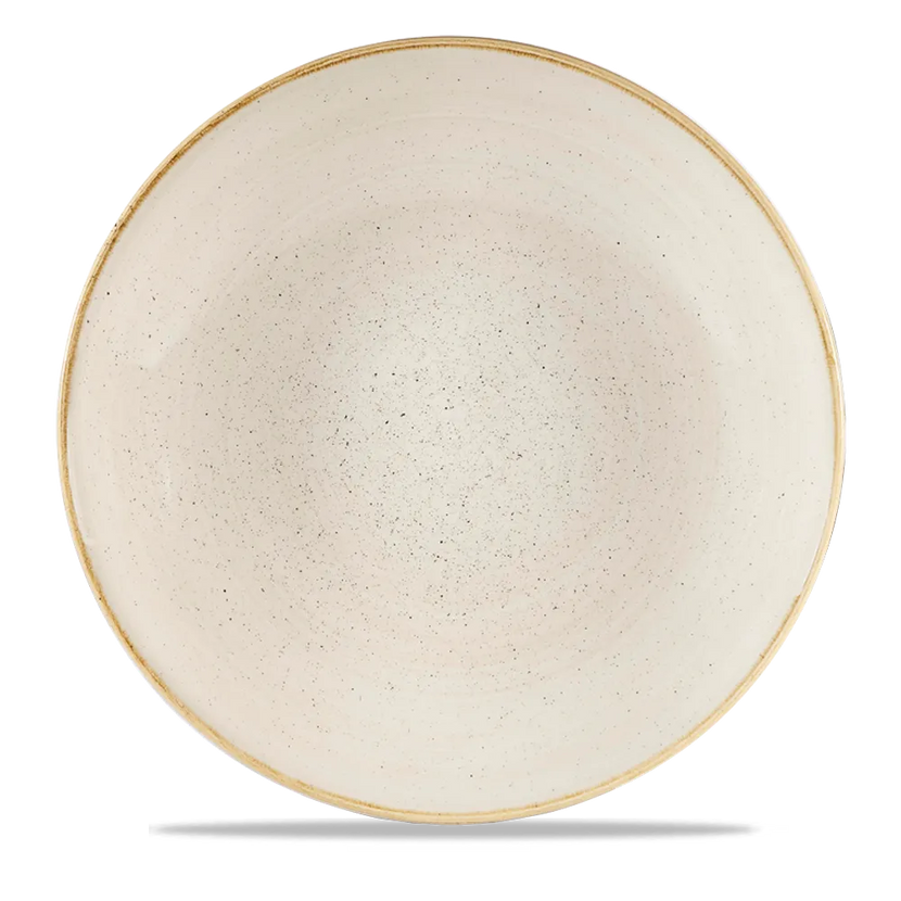 Churchill Stonecast Nutmeg Cream grote coupekom Ø 30 cm – crèmekleurig gemarmerd kom voor fine dining