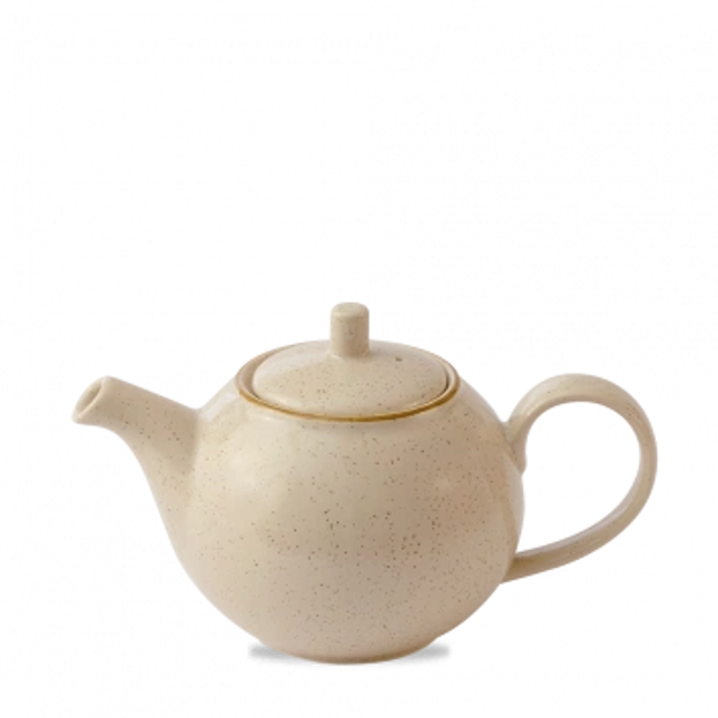 Churchill Stonecast Nutmeg Cream koffiepot 426 ml – crème gespikkeld porseleinen kannetje voor hotels