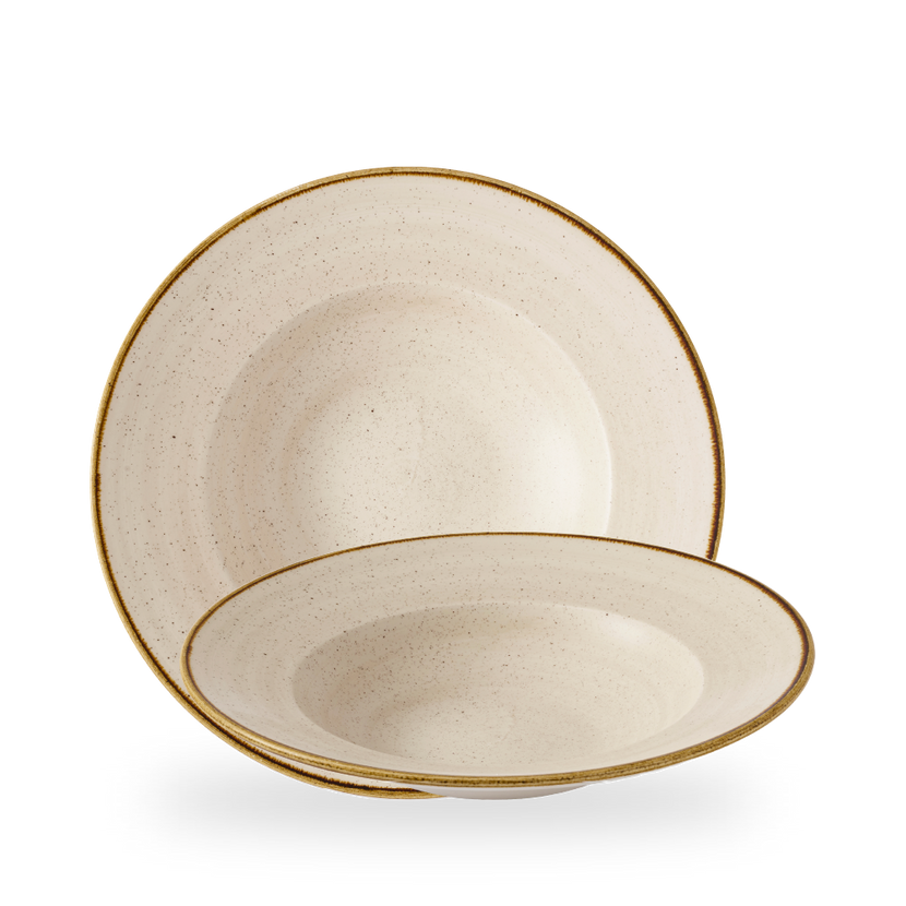 Churchill Stonecast Nutmeg Cream kom met brede rand 28 cm