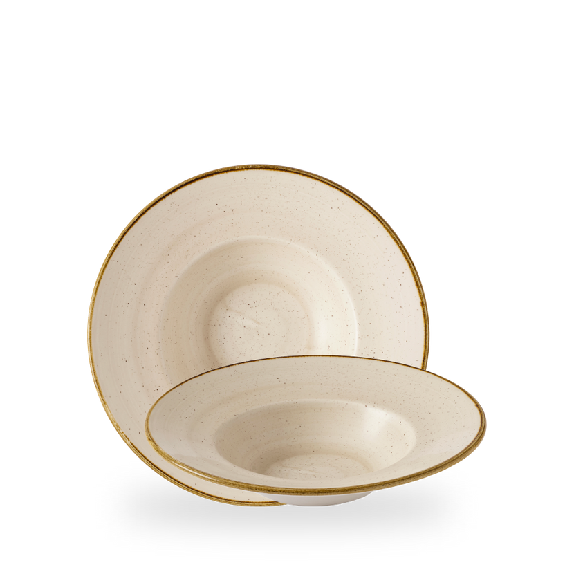 Churchill Stonecast Nutmeg Cream kom met brede rand 24 cm