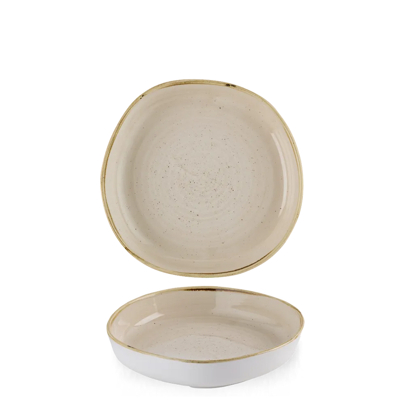 Churchill Stonecast Nutmeg Cream kom met rand 20x4,5 cm – crèmekleurige ondiepe kom voor horeca