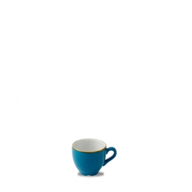 Churchill Stonecast Java Blue cappuccinokop 100 ml – blauw gespikkeld porseleinen espressokopje voor cafés