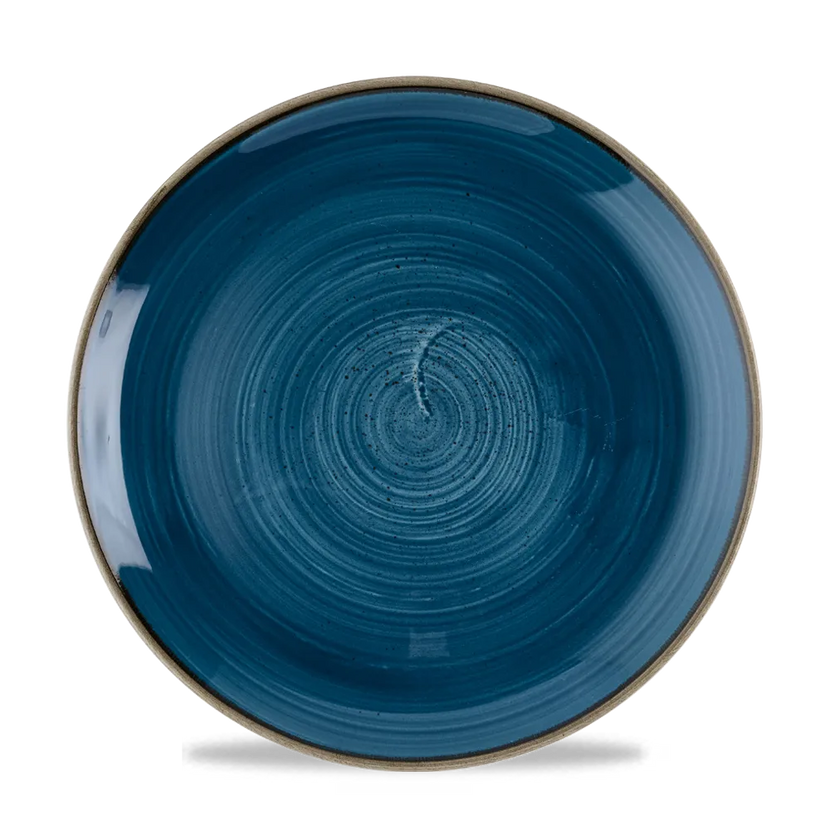 Churchill Stonecast Java Blue coupe bord Ø 26 cm – gespikkeld blauw bord voor restaurants