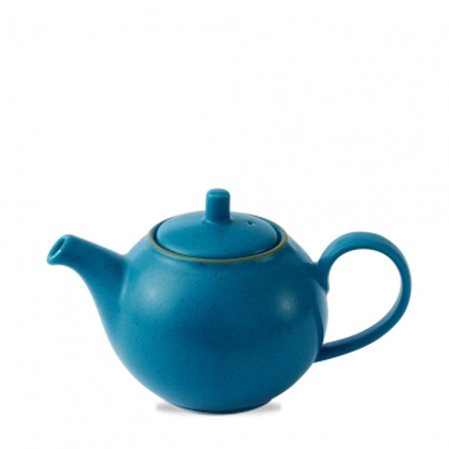 Churchill Stonecast Java Blue koffiepot 426 ml – blauw gespikkeld porseleinen kannetje voor horeca en hotels