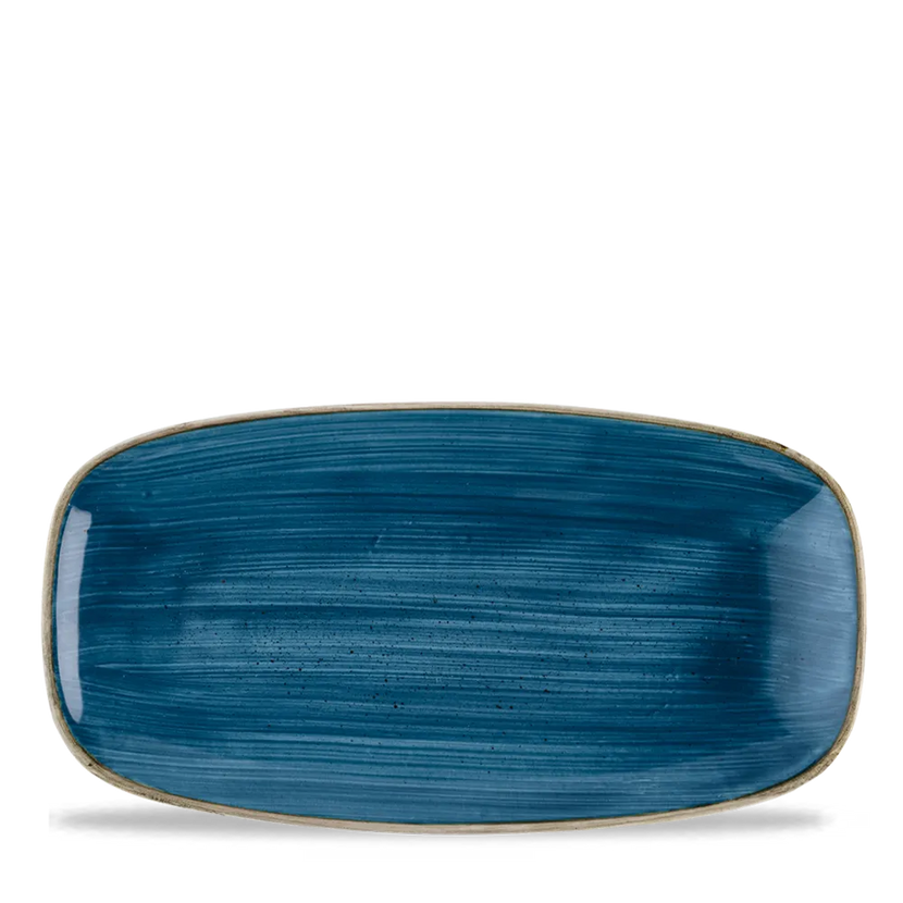 Churchill Stonecast Java Blue ovaal bord 29,8x15,3 cm – blauw langwerpig bord voor fine dining