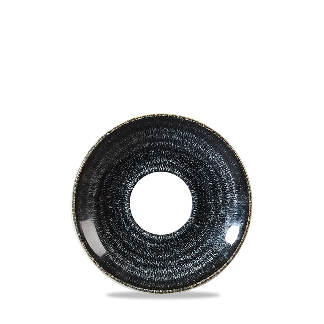 Churchill Studio Prints Charcoal Black cappuccino schotel 16 cm – zwart porseleinen schotel voor horeca