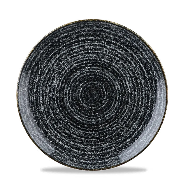 Churchill Studio Prints Charcoal Black evolve coupebord Ø 26 cm – zwart porseleinen bord voor fine dining