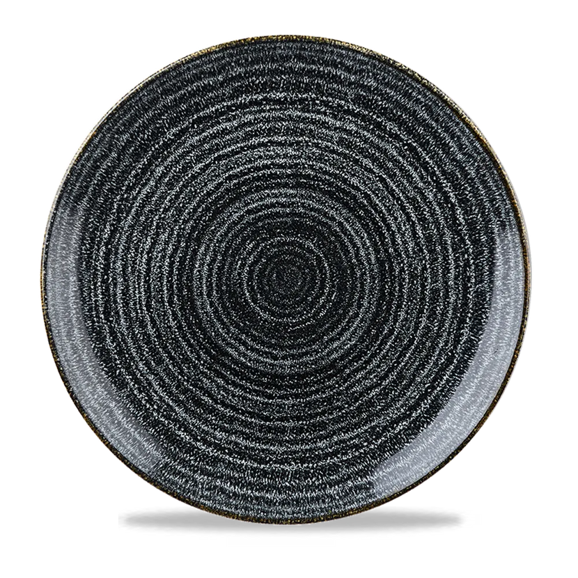 Churchill Studio Prints Charcoal Black evolve coupebord Ø 29 cm – zwart porseleinen bord voor restaurants