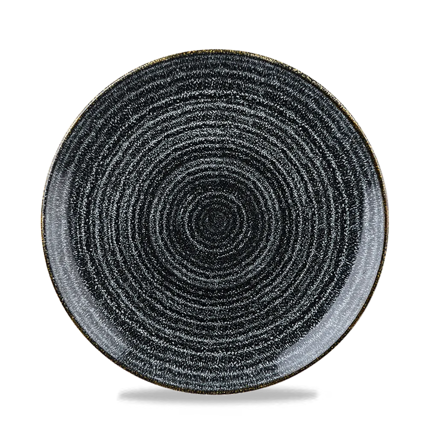 Churchill Studio Prints Charcoal Black evolve coupebord Ø 22 cm – zwart porseleinen bord voor restaurants