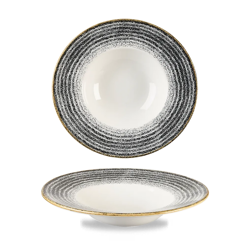 Churchill Studio Prints Black Profile brede kom medium Ø 24 cm – zwarte kom met rand voor horeca