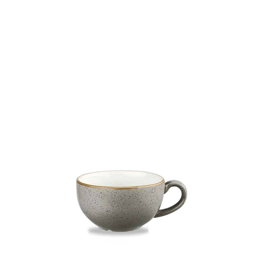 Churchill Stonecast Grey cappuccino kopje 237 ml – grijs gemarmerd porseleinen kopje voor restaurants