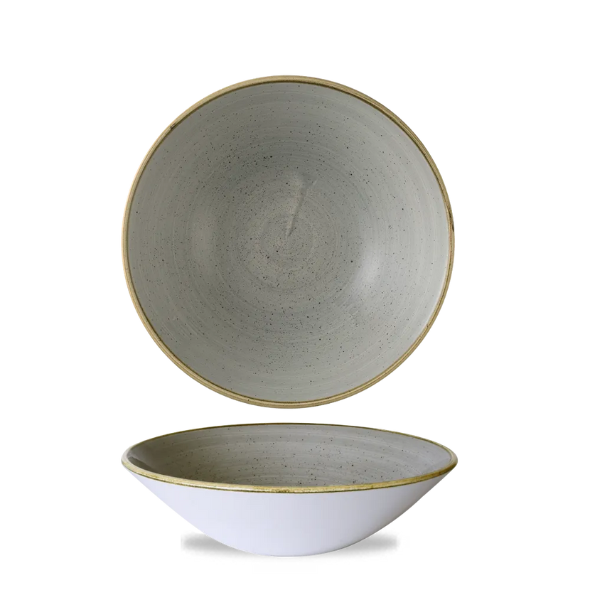 Churchill Stonecast Grey diepe coupekom Ø 21,7 cm – gespikkelde porseleinen kom voor restaurants