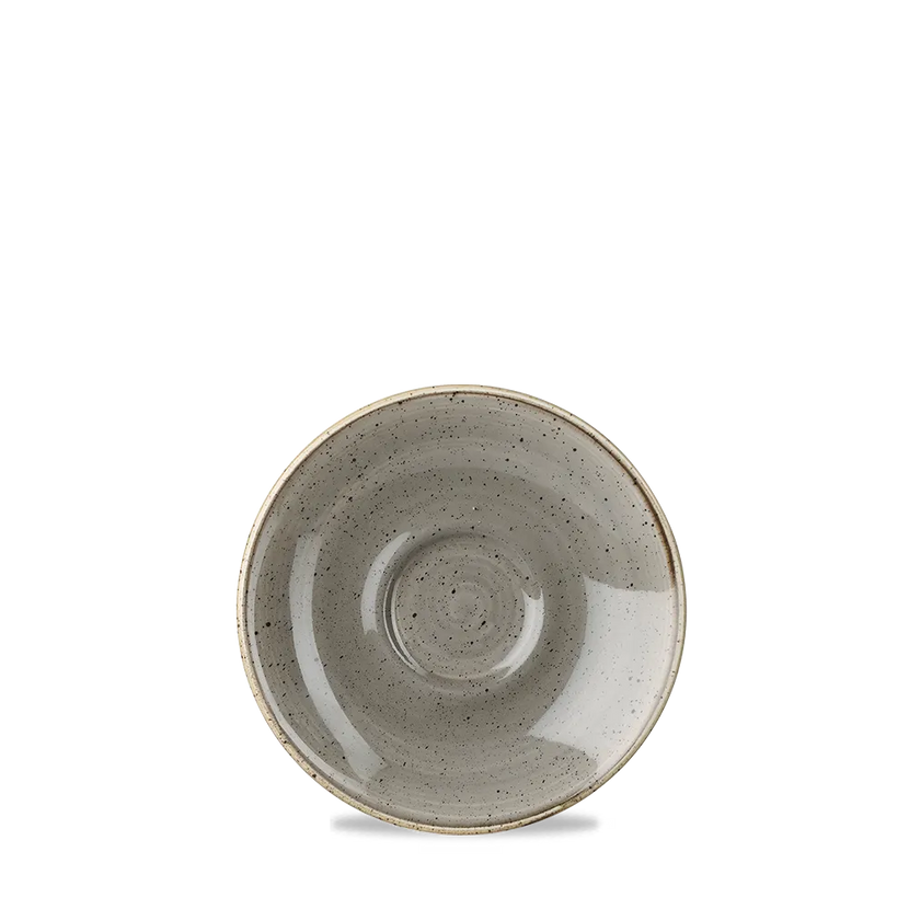Churchill Stonecast Grey espressoschotel 11 cm – grijs porseleinen schoteltje voor café en bar