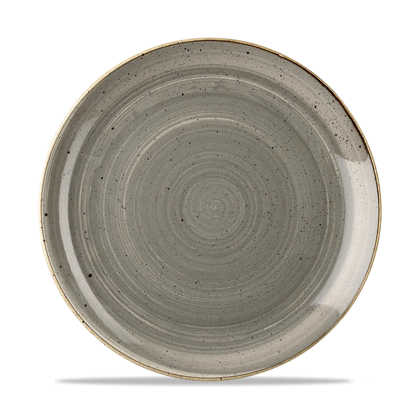 Churchill Stonecast Grey evolve coupebord Ø 26 cm – grijs reactief glazuur porseleinen bord voor fine dining