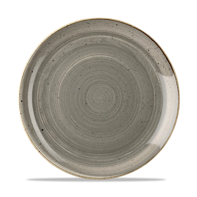 Churchill Stonecast Grey evolve coupebord Ø 26 cm – grijs reactief glazuur porseleinen bord voor fine dining