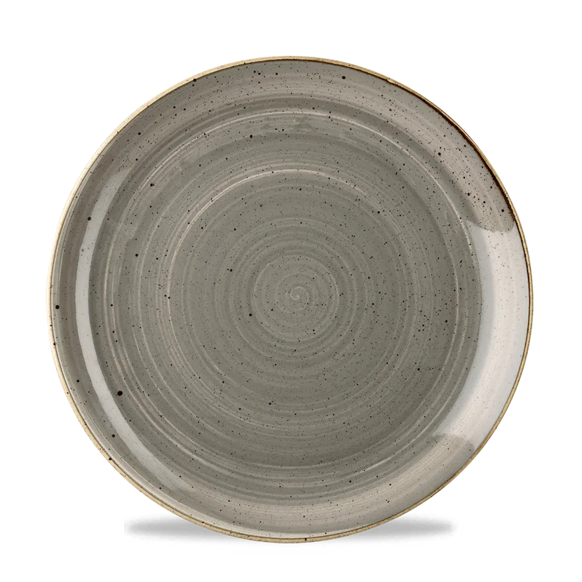 Churchill Stonecast Grey coupebord Ø 27 cm – gespikkeld porseleinen bord voor restaurants