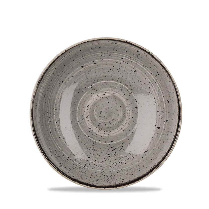 Churchill Stonecast Grey coupekom Ø 18 cm – grijs gemarmerd porseleinen kom voor restaurants