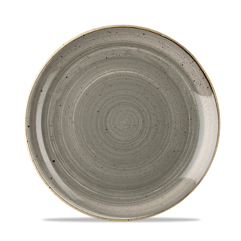 Churchill Stonecast Grey evolve coupebord Ø 22 cm – grijs gemarmerd porseleinen bord voor horeca