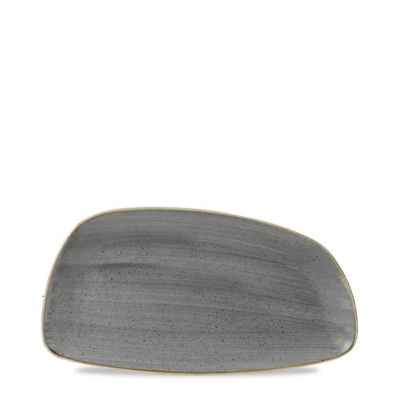 Churchill Stonecast Grey Geo chefsbord 30 x 15,5 cm – grijs porseleinen bord voor restaurants
