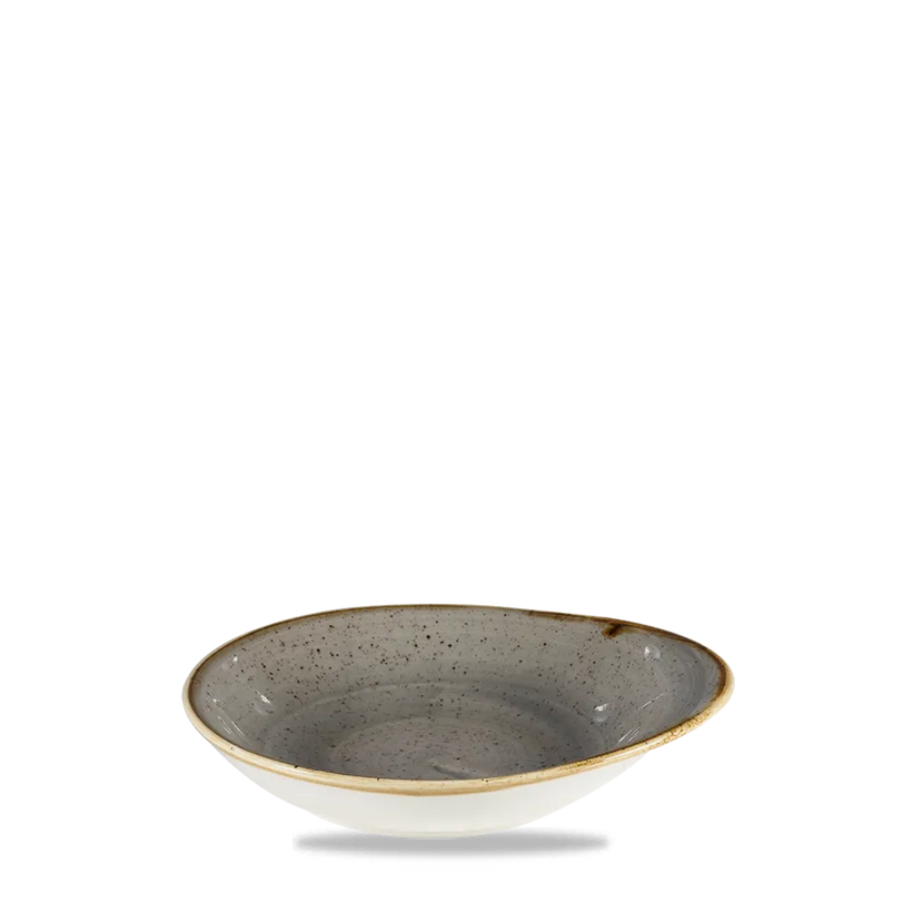 Churchill Stonecast Grey ronde schaal 16 x 14,5 cm – grijs gemarmerd porseleinen schaaltje voor horeca