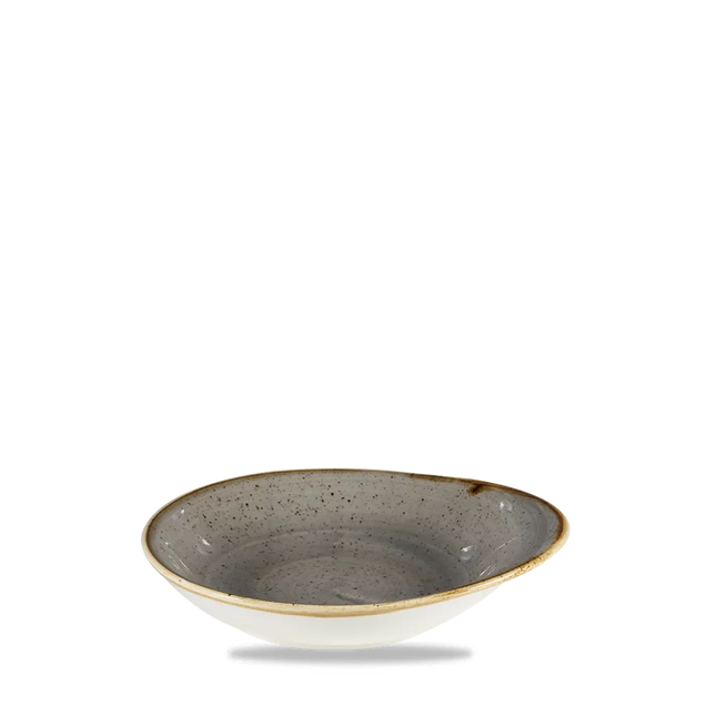 Churchill Stonecast Grey ronde schaal 16 x 14,5 cm – grijs gemarmerd porseleinen schaaltje voor horeca