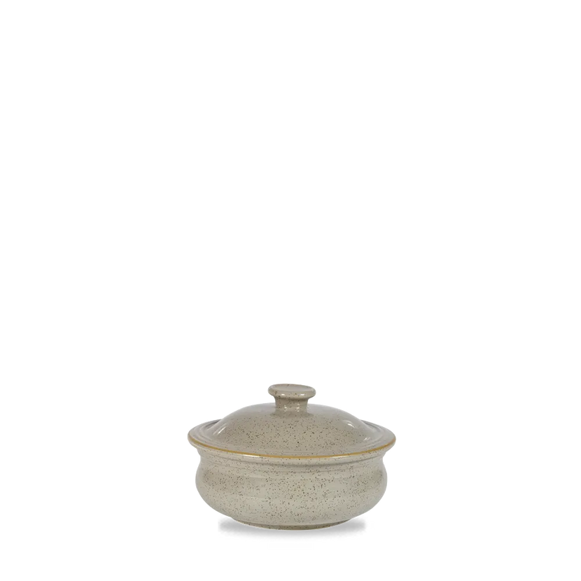 Churchill Stonecast Grey stoofpotje met deksel 444 ml – grijs porseleinen potje voor fine dining