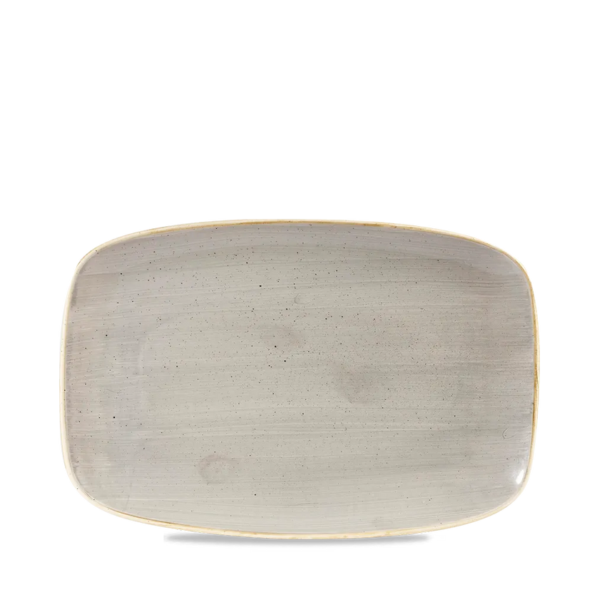 Churchill Stonecast Grey ovaal chefsbord 23,7 x 15,7 cm – grijs gemarmerd porseleinen bord voor restaurants