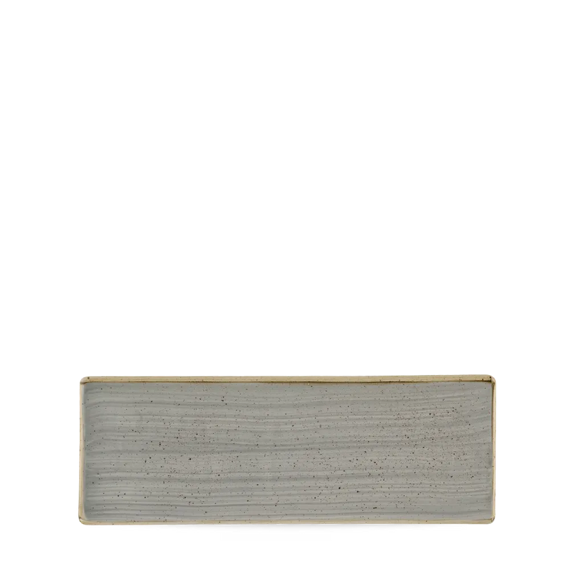 Churchill Stonecast Grey ovaal bord 25x9 cm – gespikkeld grijs bord voor fine dining