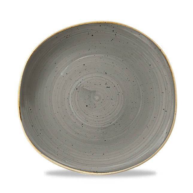 Churchill Stonecast Grey rond bord met rand Ø 26,4 cm – grijs gemarmerd porseleinen bord voor restaurants