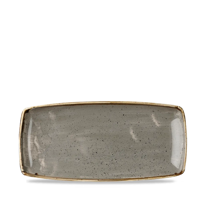 Churchill Stonecast Grey X Squared ovaal bord 30 cm – grijs porseleinen bord voor fine dining