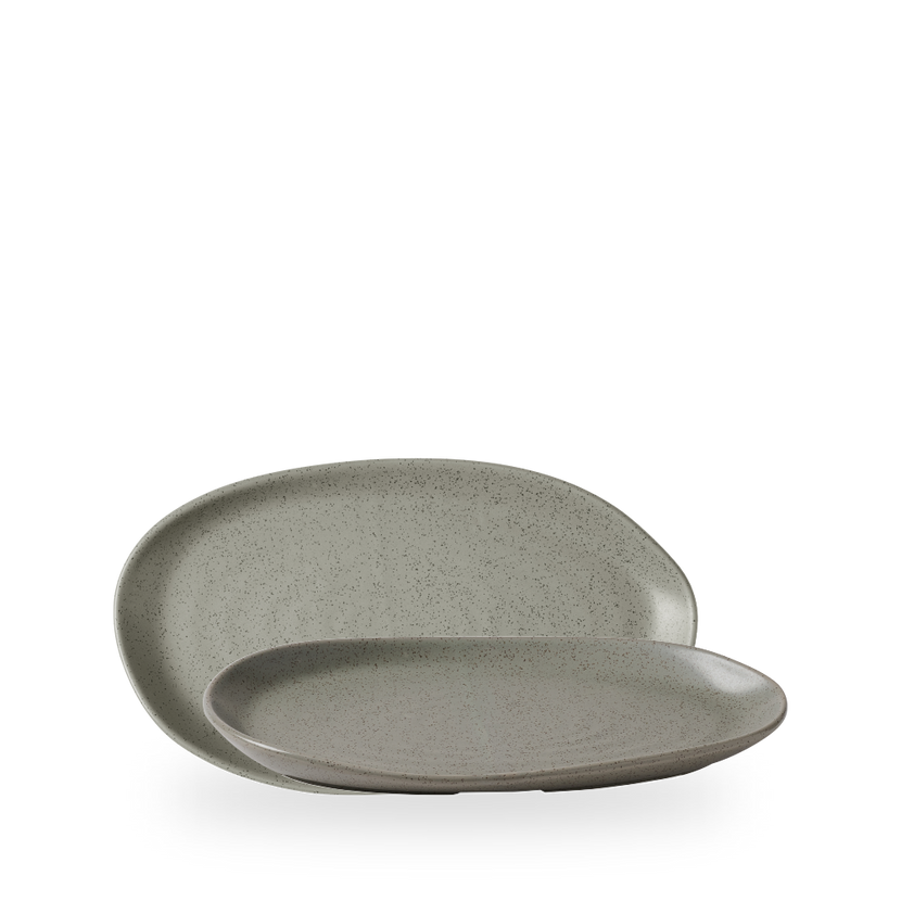 Churchill Stonecast Grey Organic serveerschaal 26 x 15 cm – grijs porseleinen schaal voor bijgerechten