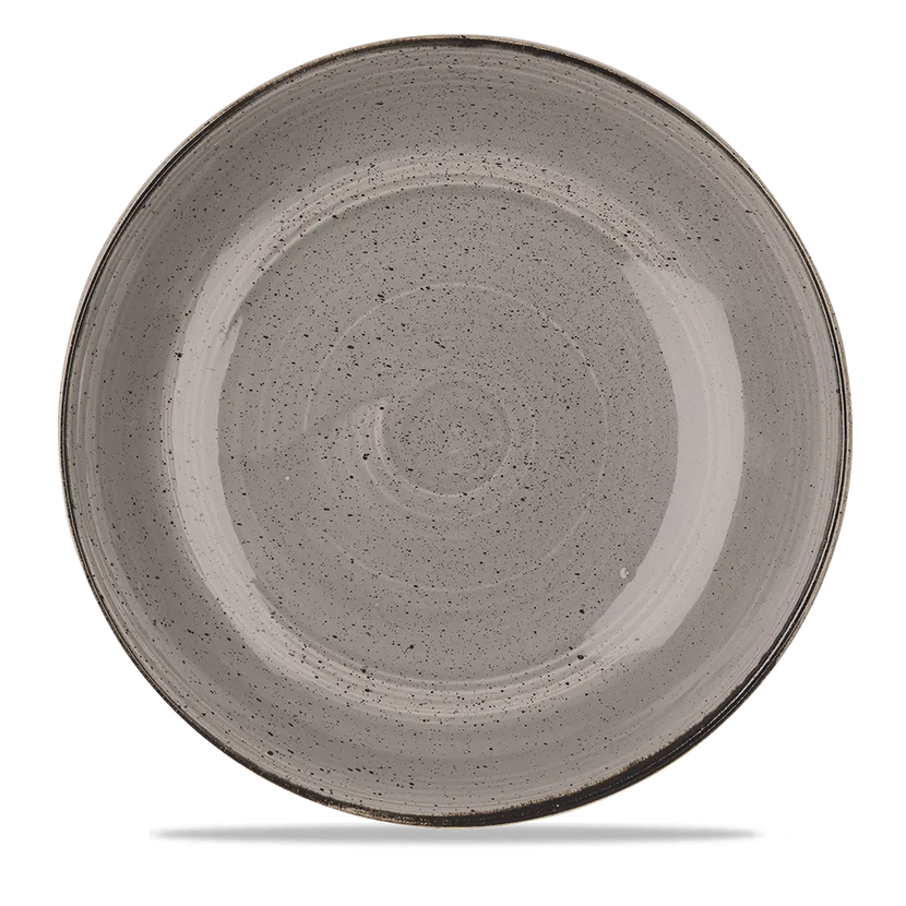 Churchill Stonecast Grey grote coupekom Ø 30 cm – gespikkeld porseleinen kom voor fine dining