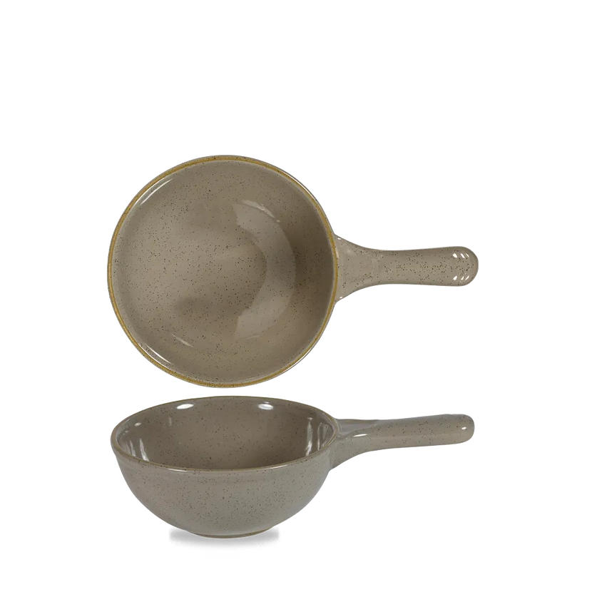 Churchill Stonecast Grey diepe skillet 591 ml – porseleinen serveerpannetje voor professionele keukens