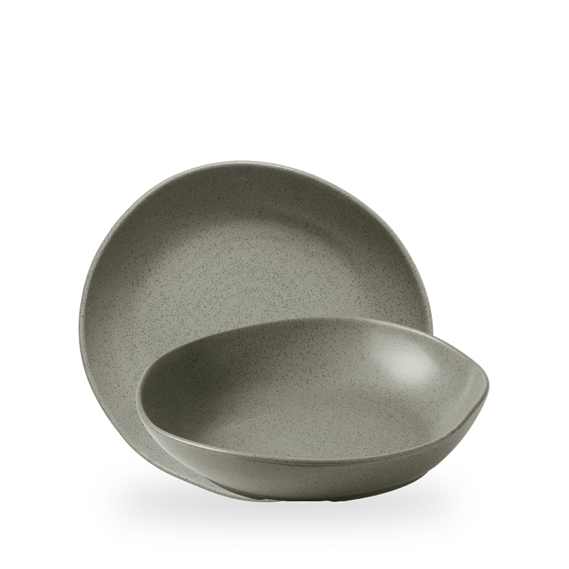Churchill Stonecast Grey Organic diepe kom 25 cm – grijs porseleinen kom voor soep en salade