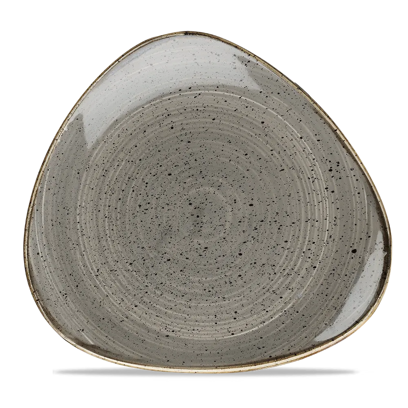 Churchill Stonecast Grey Lotus bord Ø 25 cm – gespikkeld porseleinen bord voor de horecasector
