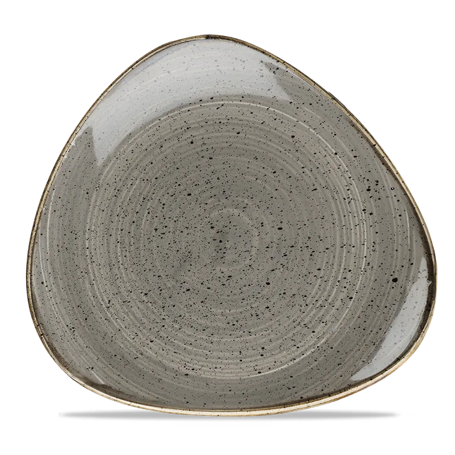 Churchill Stonecast Grey Lotus bord Ø 25 cm – gespikkeld porseleinen bord voor de horecasector