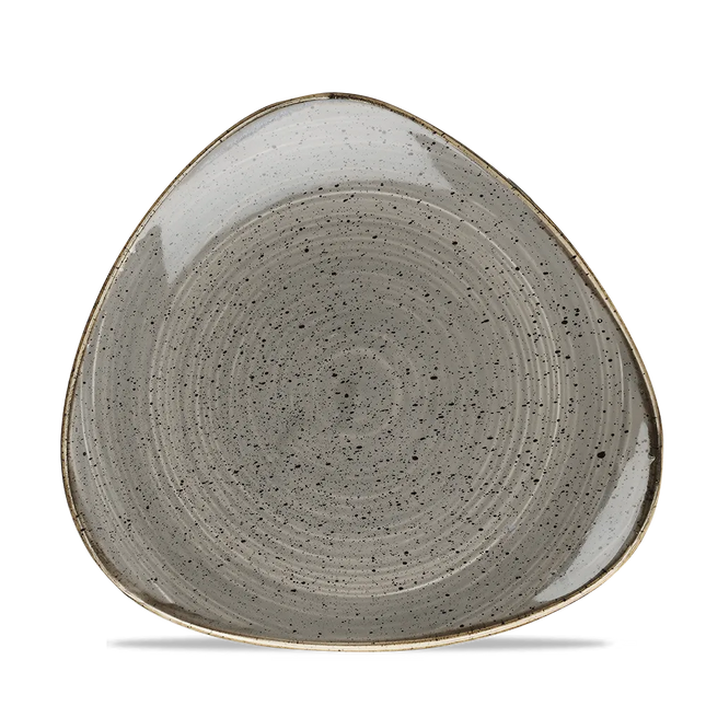 Churchill Stonecast Grey Lotus bord Ø 23 cm – gespikkeld porseleinen bord voor hotels en restaurants