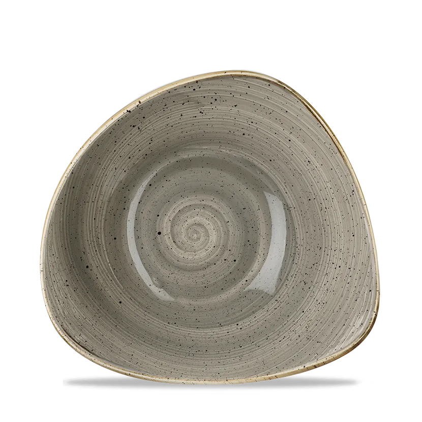 Churchill Stonecast Grey Lotus kom Ø 23 cm – gespikkeld porseleinen kom voor buffetten en catering